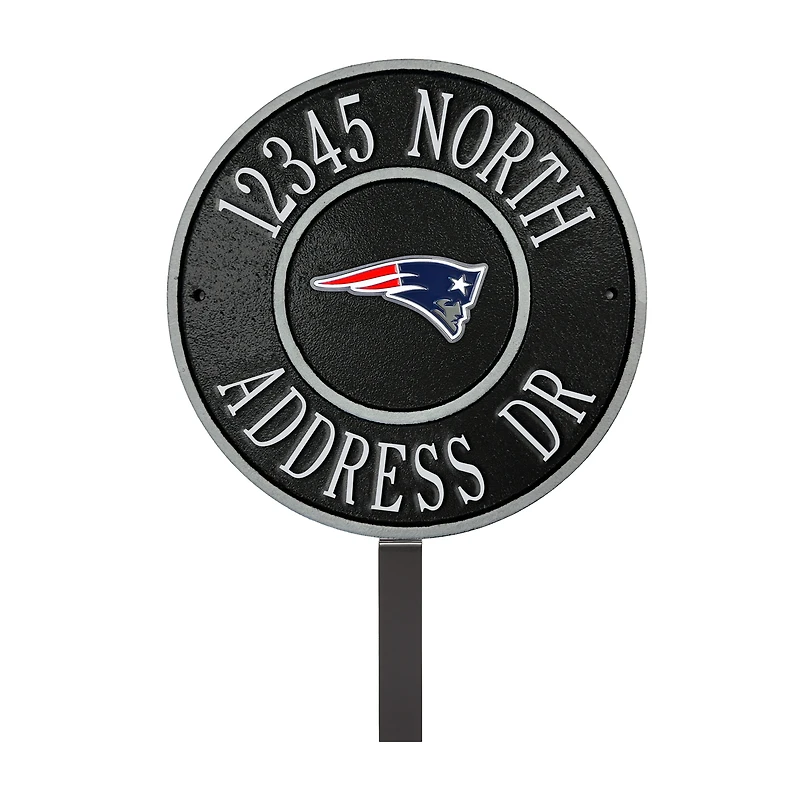 New England Patriots 9" Round Personalized Logo Address Plaque Sign