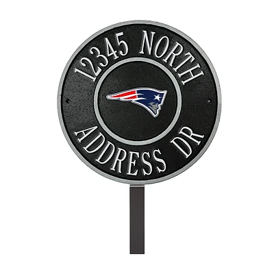 New England Patriots 9" Round Personalized Logo Address Plaque Sign