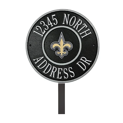 New Orleans Saints 9" Round Personalized Logo Address Plaque Sign