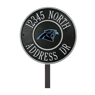 Carolina Panthers 9" Round Personalized Logo Address Plaque Sign