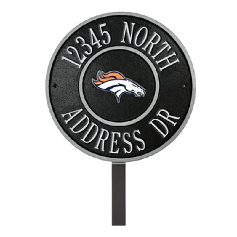Denver Broncos 9" Round Personalized Logo Address Plaque Sign