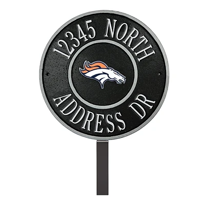 Denver Broncos 9" Round Personalized Logo Address Plaque Sign