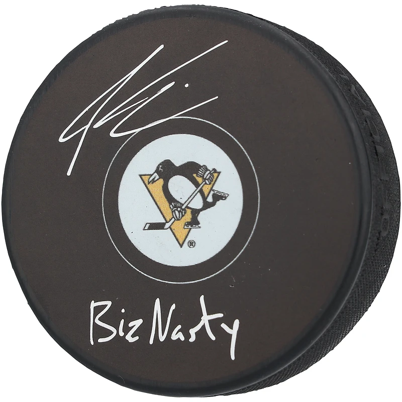 Paul Bissonnette Pittsburgh Penguins Autographed Hockey Puck with "BizNasty" Inscription
