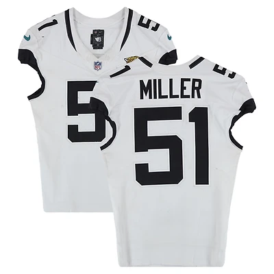 Ventrell Miller Jacksonville Jaguars Game-Used #51 White Nike Jersey vs. Indianapolis Colts on December 28, 2025