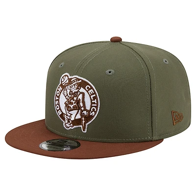 Men's New Era  Green/Brown Boston Celtics Color Pack 9FIFTY Snapback Hat