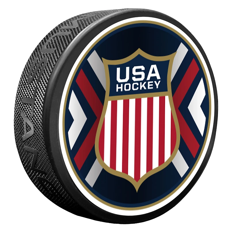 USA Hockey Double Chevron Hockey Puck