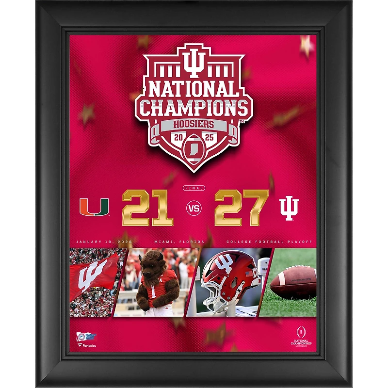 Indiana Hoosiers College Football Playoff 2025 National Champions Framed 13" x 16" Collage