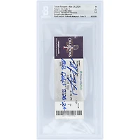 Wyatt Langford Texas Rangers Autographed MLB Debut Beckett Fanatics Witnessed Authenticated /10 Ticket from March 28