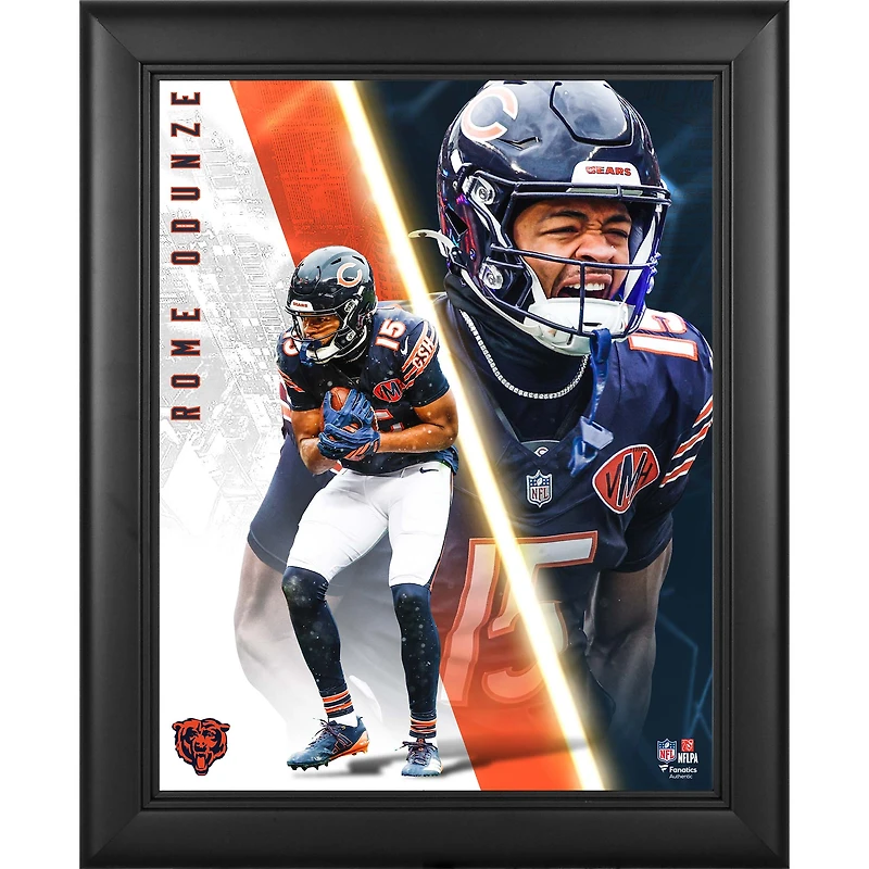 Rome Odunze Chicago Bears Framed 13" x 16" Radiance Collage