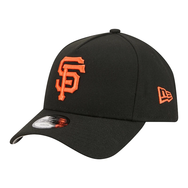 Youth New Era Black San Francisco Giants 9FORTY A-Frame Adjustable Hat