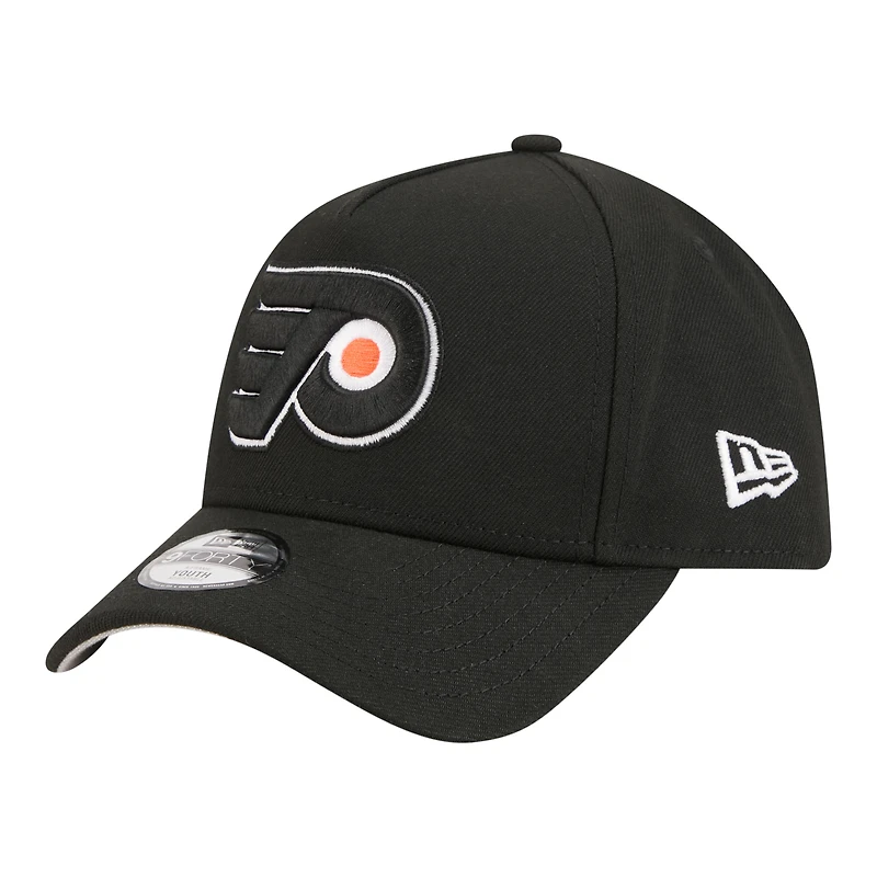 Youth New Era Black Philadelphia Flyers 9FORTY A-Frame Adjustable Hat