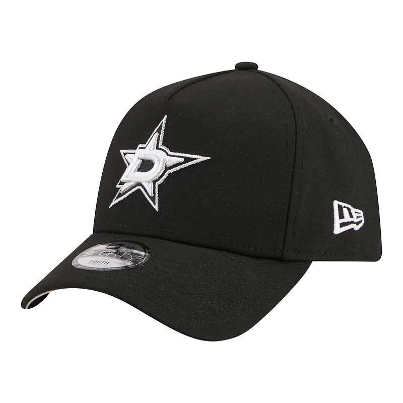 Youth New Era Black Dallas Stars 9FORTY A-Frame Adjustable Hat
