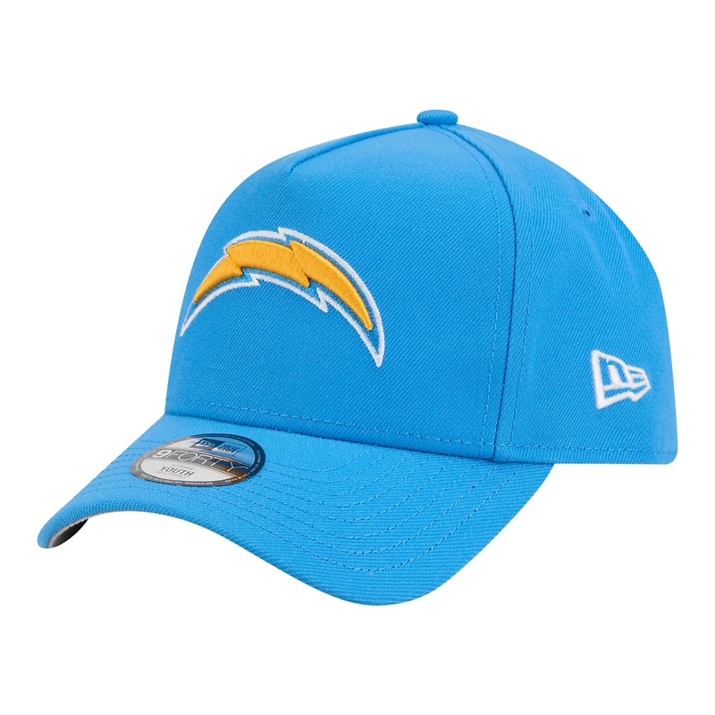 Youth New Era  Powder Blue Los Angeles Chargers 9FORTY A-Frame Adjustable Hat