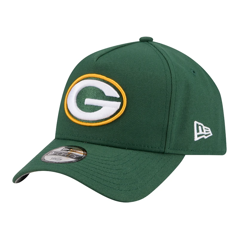 Youth New Era  Green Green Bay Packers 9FORTY A-Frame Adjustable Hat
