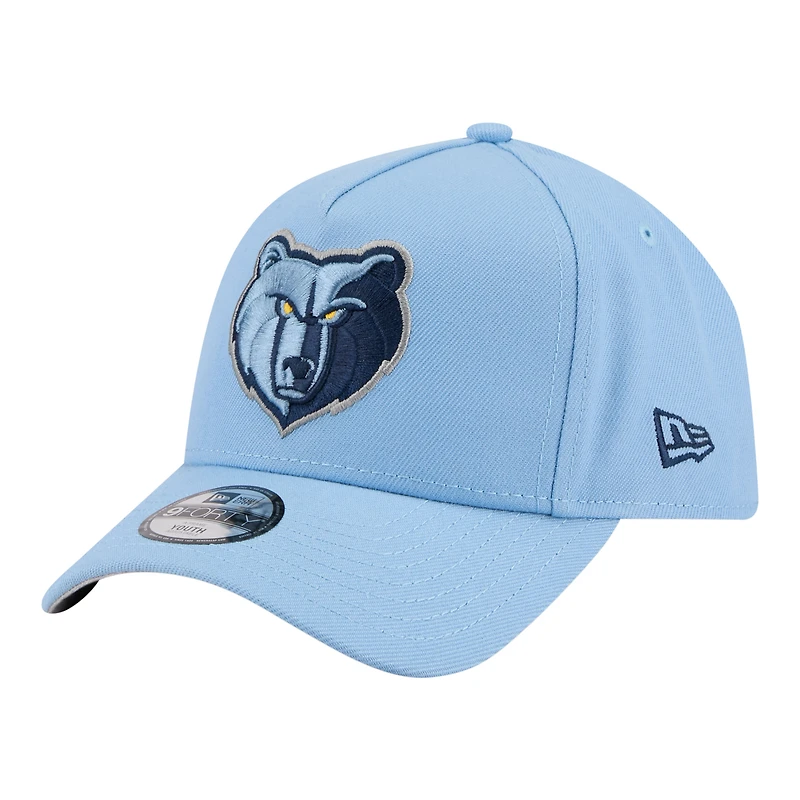 Youth New Era  Light Blue Memphis Grizzlies 9FORTY A-Frame Adjustable Hat