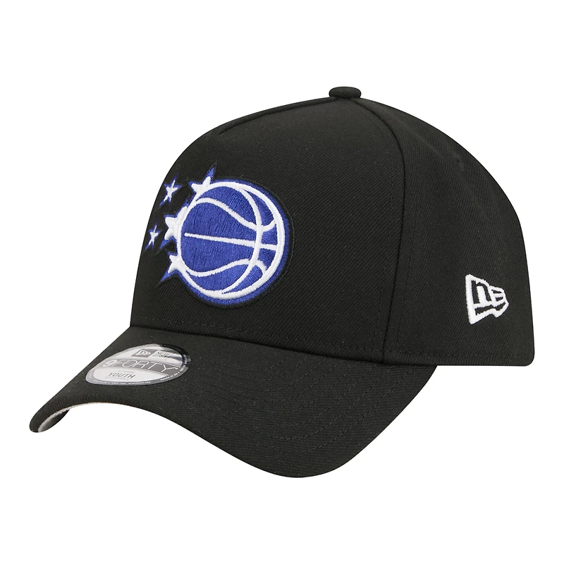 Youth New Era  Black Orlando Magic 9FORTY A-Frame Adjustable Hat