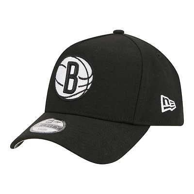 Youth New Era  Black Brooklyn Nets 9FORTY A-Frame Adjustable Hat