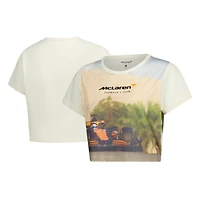 Women's Outerstuff  Cream McLaren F1 Team Pushing Limits Cropped T-Shirt