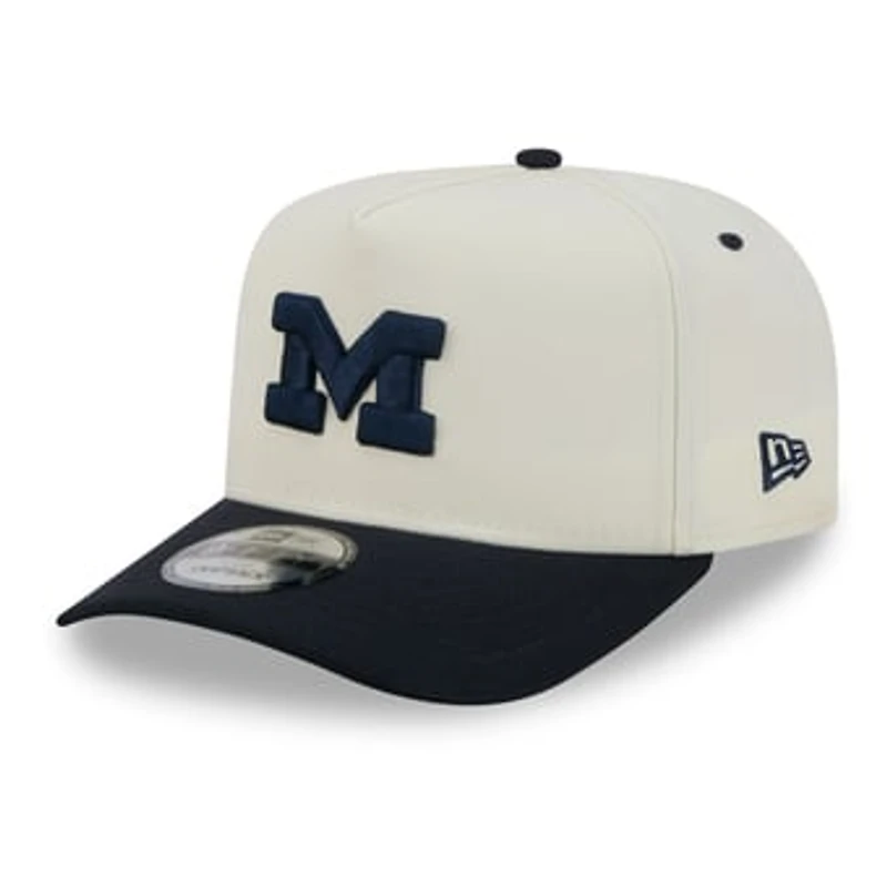 Unisex New Era White/Navy Michigan Wolverines A-Frame 9FIFTY Snapback Hat