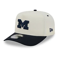Unisex New Era White/Navy Michigan Wolverines A-Frame 9FIFTY Snapback Hat