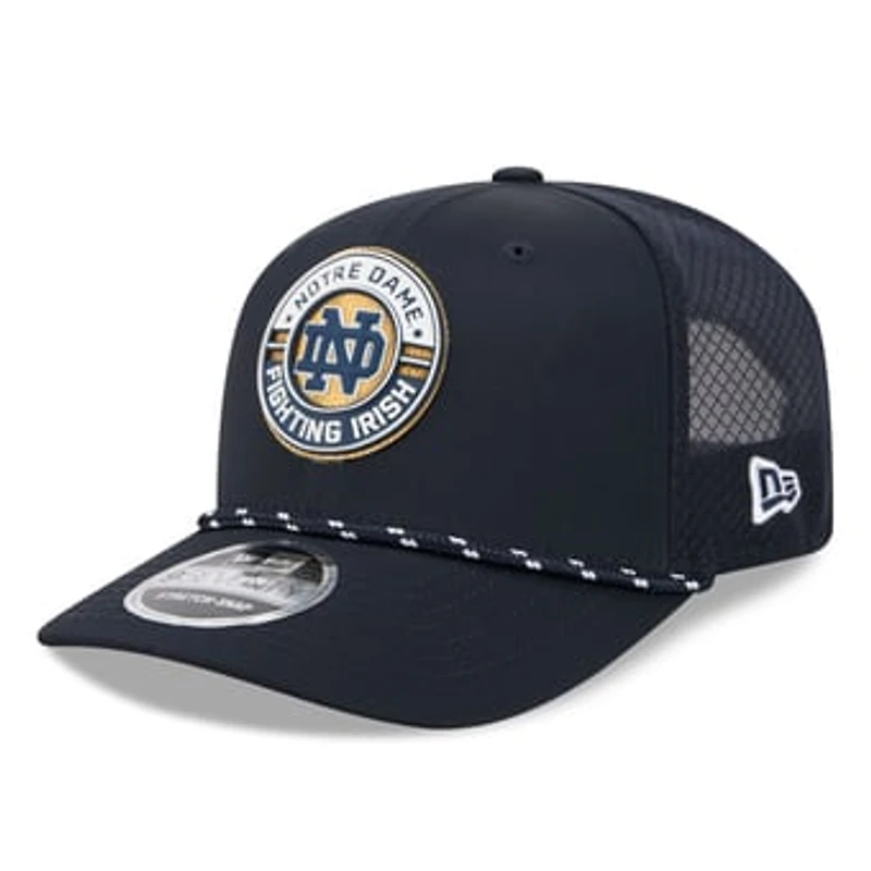 Men's New Era Navy Notre Dame Fighting Irish Rope 9SEVENTY Adjustable Hat