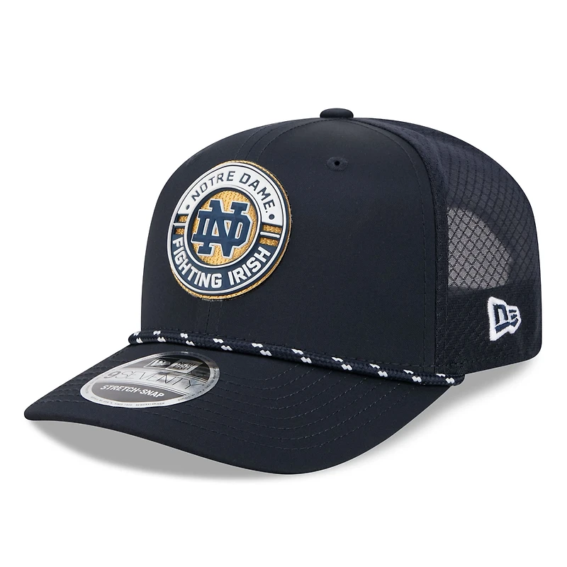Men's New Era Navy Notre Dame Fighting Irish Rope 9SEVENTY Adjustable Hat
