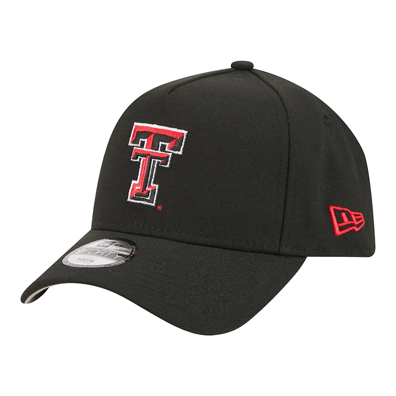 Youth New Era Black Texas Tech Red Raiders 9FORTY A-Frame Adjustable Hat