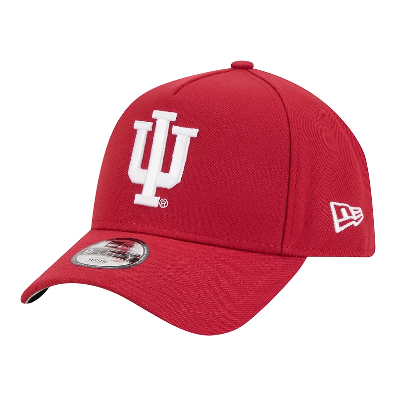 Youth New Era Crimson Indiana Hoosiers 9FORTY A-Frame Adjustable Hat