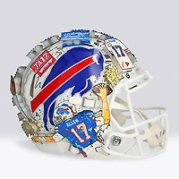 Josh Allen Buffalo Bills Autographed Riddell 2021-Present Speed Authentic Helmet - Art by Charles Fazzino - WN55916222