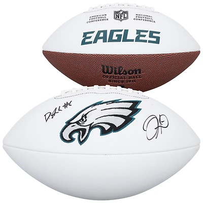 DeVonta Smith & Jalen Hurts Philadelphia Eagles Autographed Wilson White Panel Football