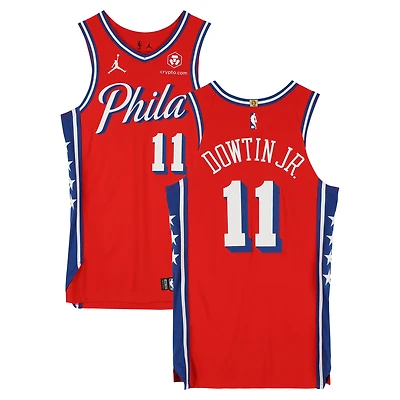 Jeff Dowtin Jr. Philadelphia 76ers Player-Issued #11 Red Jordan Brand Jersey from the 2024-25 NBA Season - Size 44+4