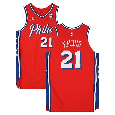 Joel Embiid Philadelphia 76ers Player-Issued #21 Red Jordan Brand Jersey from the 2024-25 NBA Season - Size 52+6