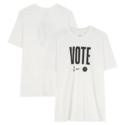 Joel Embiid Philadelphia 76ers Player-Worn White Nike "Vote" T-Shirt from the 2025-26 NBA Season