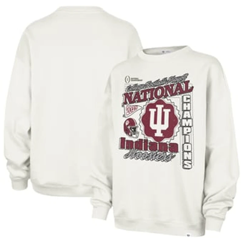 Women's '47  White Indiana Hoosiers College Football Playoff 2025 National Champions Oversized Sweatshirt