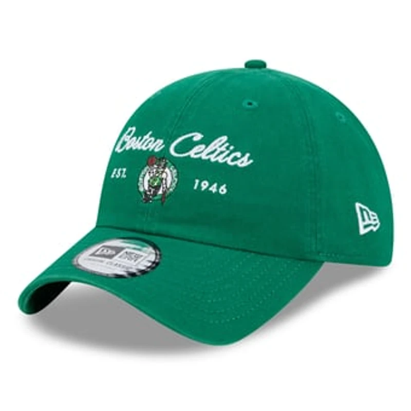 Women's New Era Kelly Green Boston Celtics Script Casual Classic Adjustable Hat