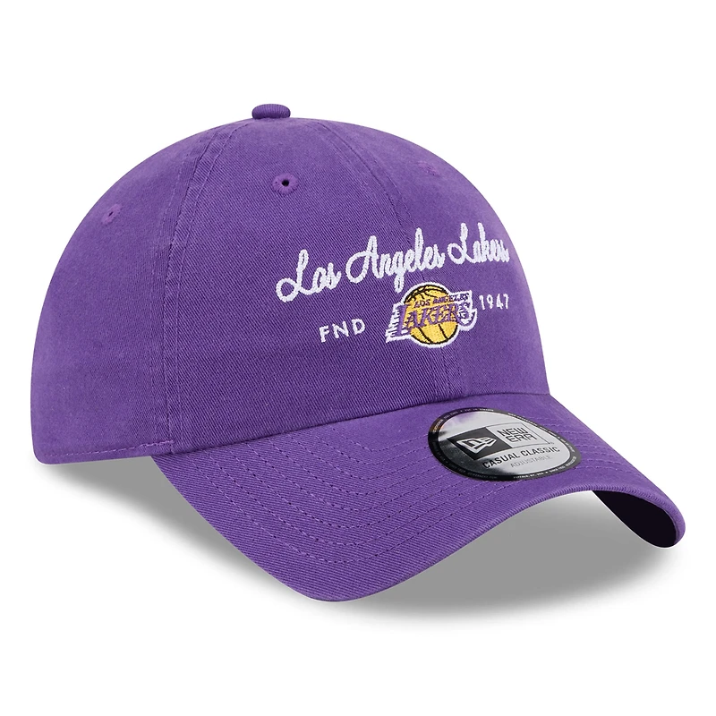 Women's New Era Purple Los Angeles Lakers Script Casual Classic Adjustable Hat