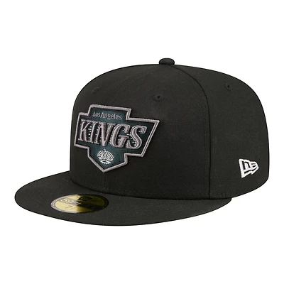 Men's New Era Black Los Angeles Kings Color Pop 59FIFTY Fitted Hat