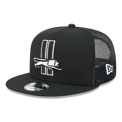 Men's New Era Black/White Detroit Lions 9FIFTY Snapback Trucker Hat