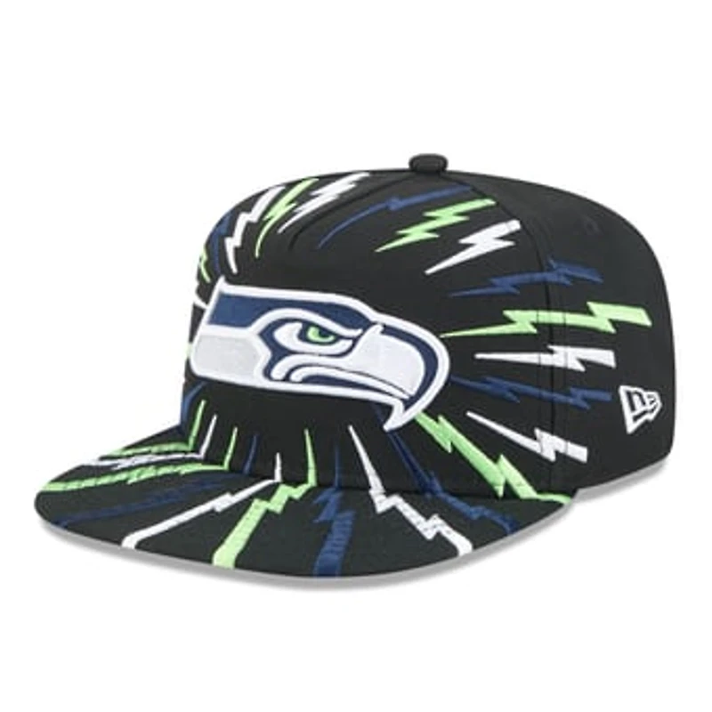 Men's New Era Black Seattle Seahawks Bolt A-Frame 9FIFTY Snapback Hat