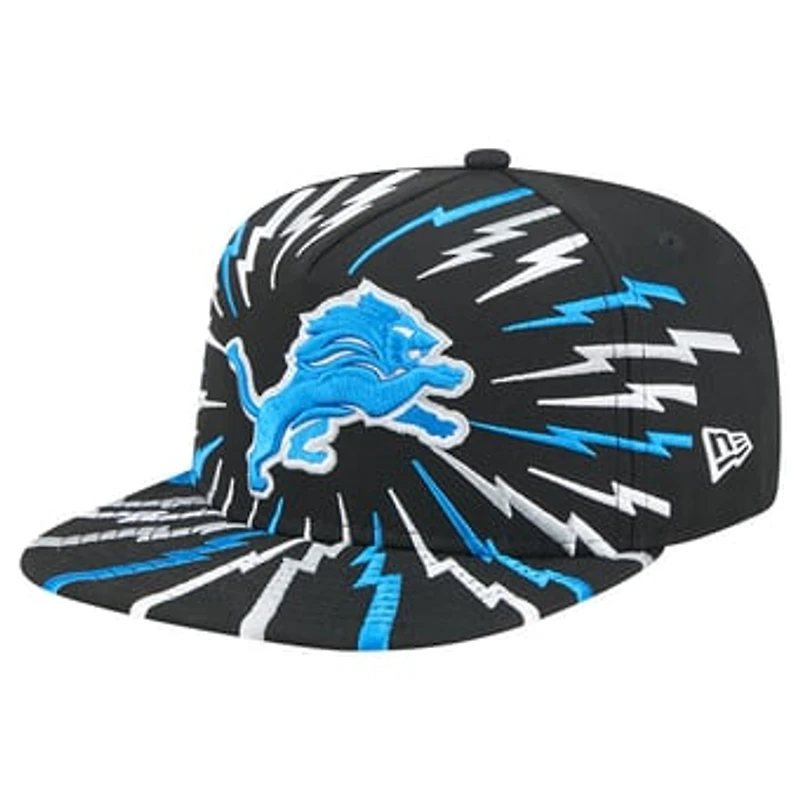 Men's New Era Black Detroit Lions Bolt A-Frame 9FIFTY Snapback Hat