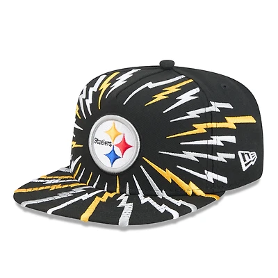Men's New Era Black Pittsburgh Steelers Bolt A-Frame 9FIFTY Snapback Hat