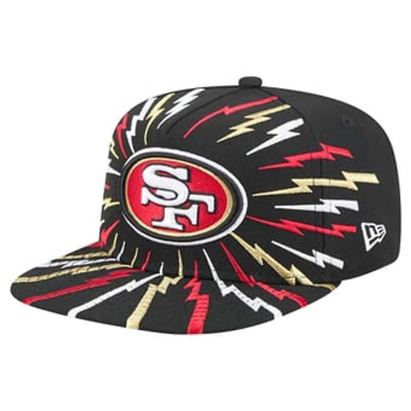Men's New Era Black San Francisco 49ers Bolt A-Frame 9FIFTY Snapback Hat