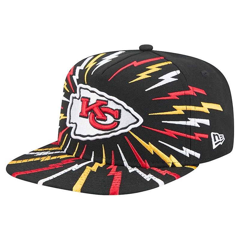 Men's New Era Black Kansas City Chiefs Bolt A-Frame 9FIFTY Snapback Hat