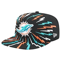 Men's New Era Black Miami Dolphins Bolt A-Frame 9FIFTY Snapback Hat