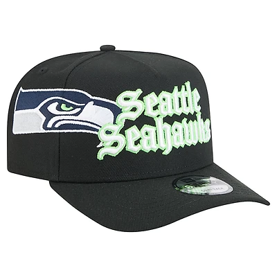 Men's New Era Black Seattle Seahawks Proud A-Frame 9FIFTY Snapback Hat