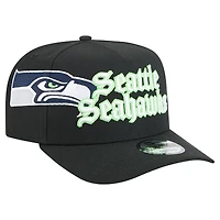 Men's New Era Black Seattle Seahawks Proud A-Frame 9FIFTY Snapback Hat