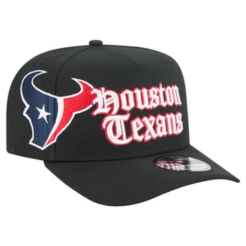 Men's New Era Black Houston Texans Proud A-Frame 9FIFTY Snapback Hat