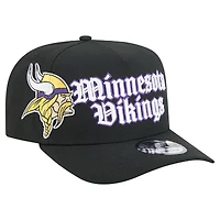 Men's New Era Black Minnesota Vikings Proud A-Frame 9FIFTY Snapback Hat