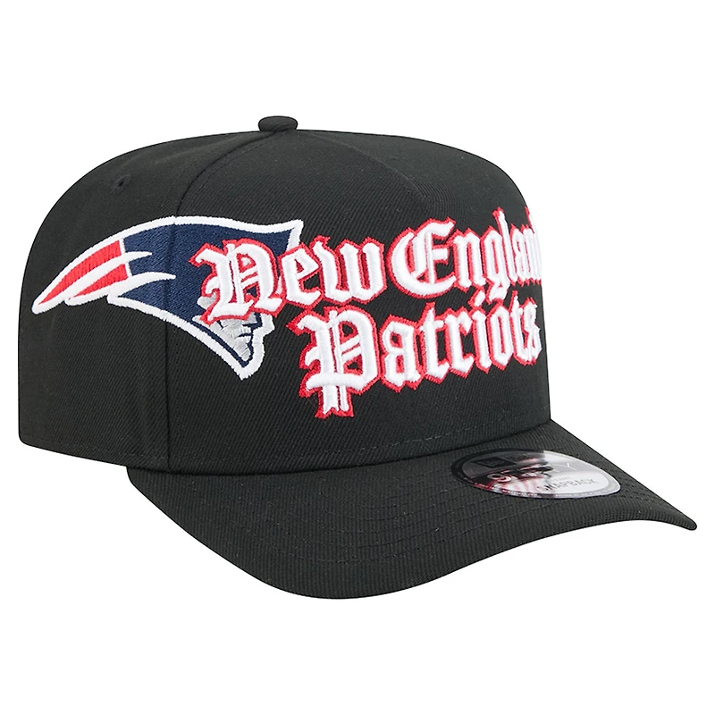 Men's New Era Black New England Patriots Proud A-Frame 9FIFTY Snapback Hat
