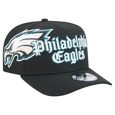 Men's New Era Black Philadelphia Eagles Proud A-Frame 9FIFTY Snapback Hat